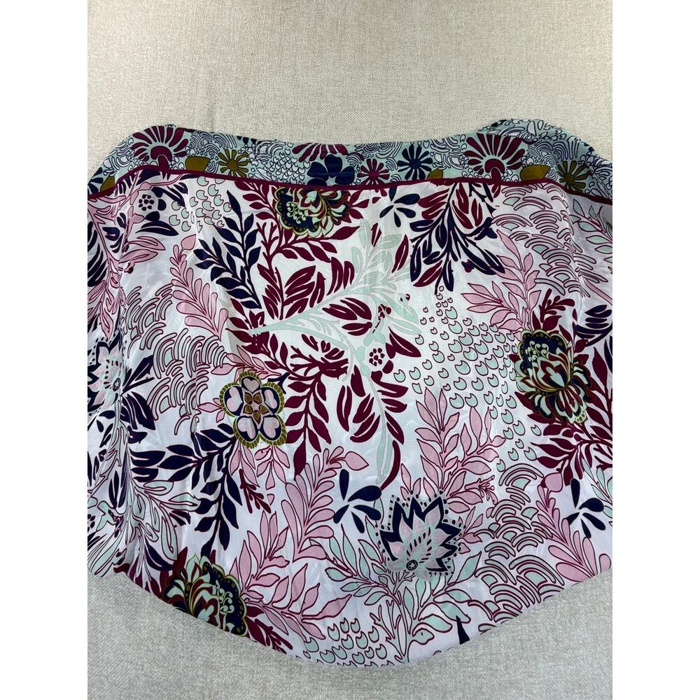 Anthropologie Women's One Size White Maroon Floral Print Open Front Shrug Top - Picture 11 of 11